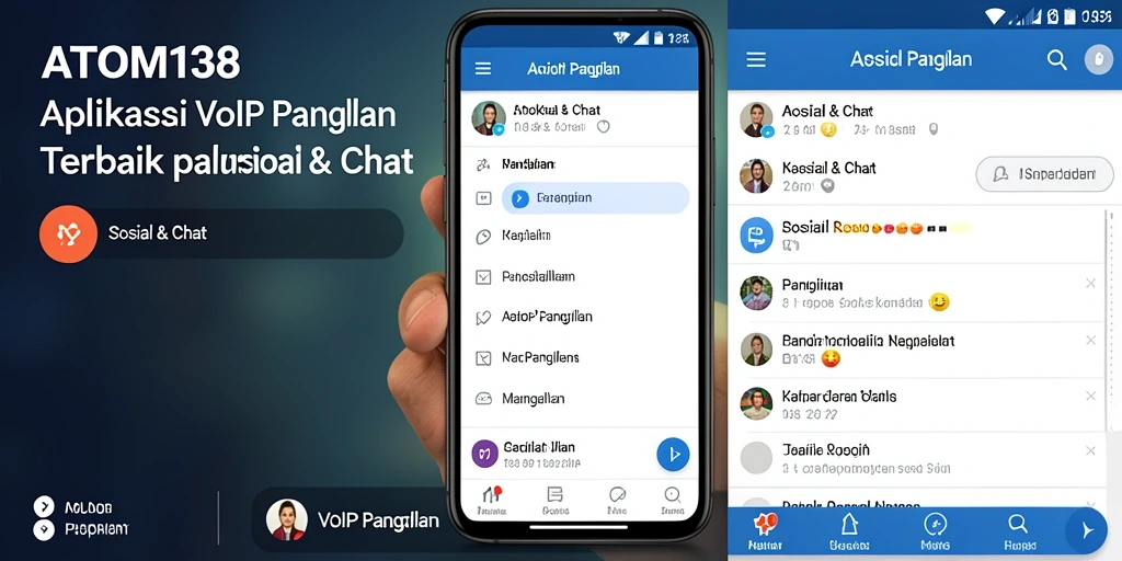 Tampilan antarmuka aplikasi ATOM138 untuk panggilan VoIP yang sederhana dan efektif.