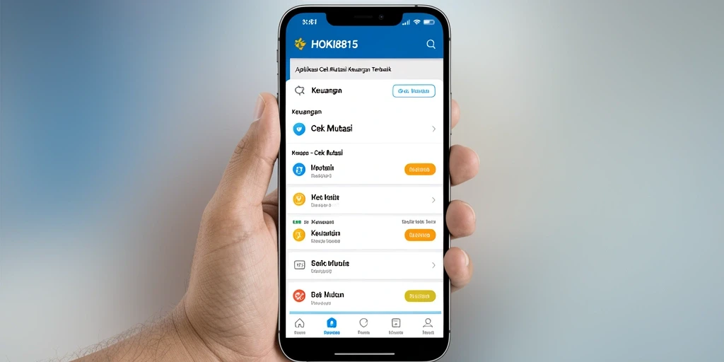 Antarmuka aplikasi HOKI8815 yang menunjukkan fitur Cek Mutasi.