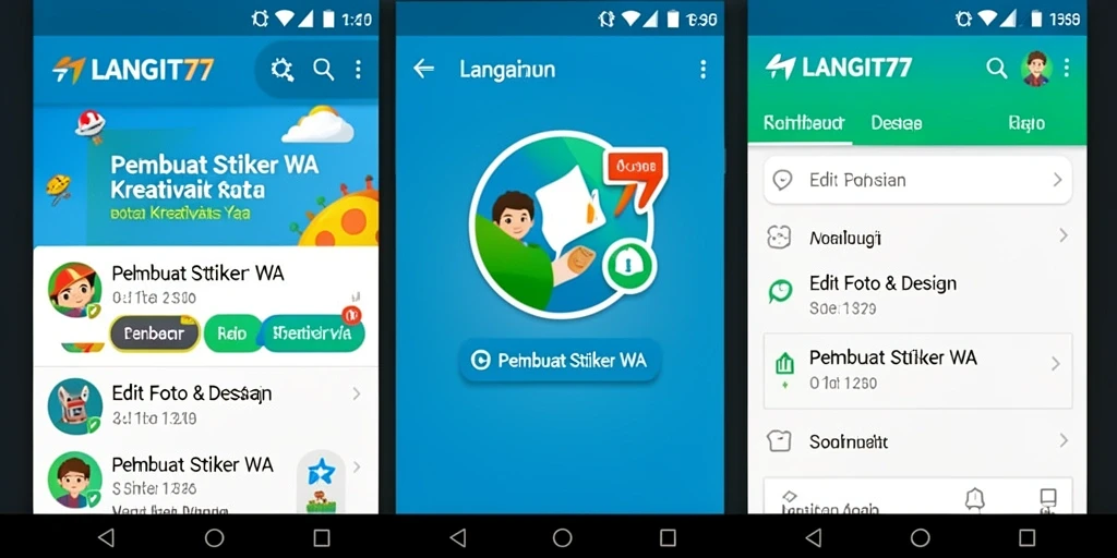 Tampilan antarmuka LANGIT77 untuk membuat stiker WA yang menarik.