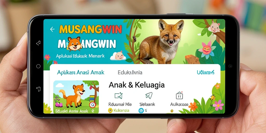 Tampilan antarmuka aplikasi Edukasi Anak MUSANGWIN yang menarik dan interaktif.
