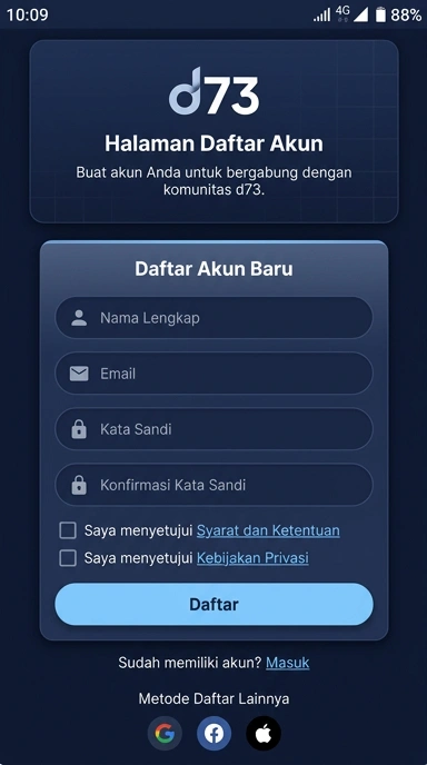 Cara Mudah Daftar Akun d73 untuk Pengguna Android